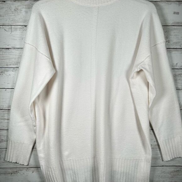 Free People Phoebe White Knit Pullover Tunic Slit Oversized Sweater S NEW $168 - Picture 6 of 11